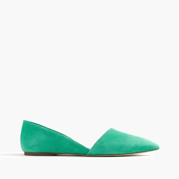 J. Crew Shoes - J. Crew Sloan Suede Green D'Orsay Flats Sz10